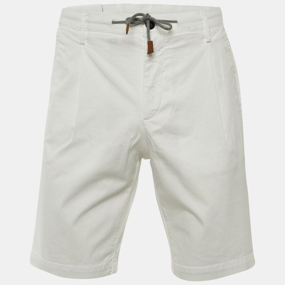 Eleventy White Cotton Bermuda Shorts L